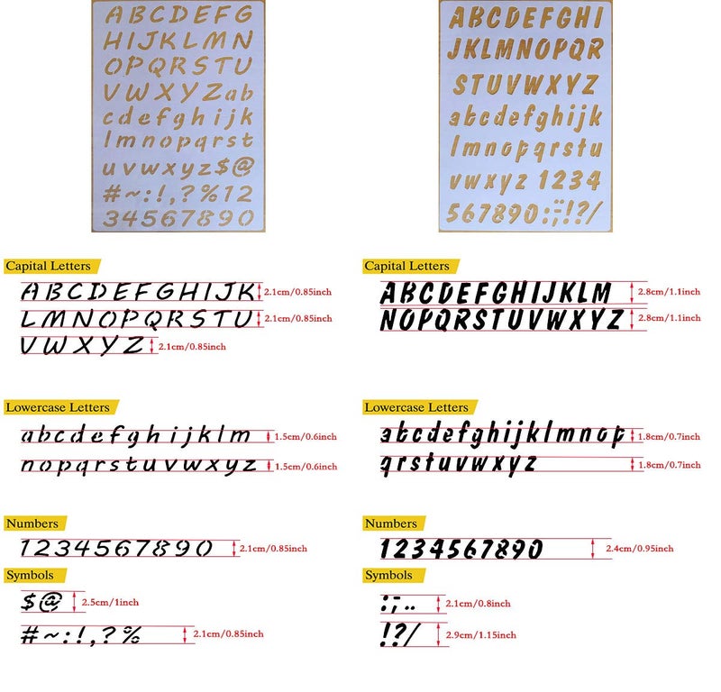 SKATAN Pack of 8 Plastic Alphabet Letter Number Drawing Painting Stencils Sets for Scrapbook/DIY Painting Craft Projectsï¼ŒLetter Height is About 1 inch - Image 5